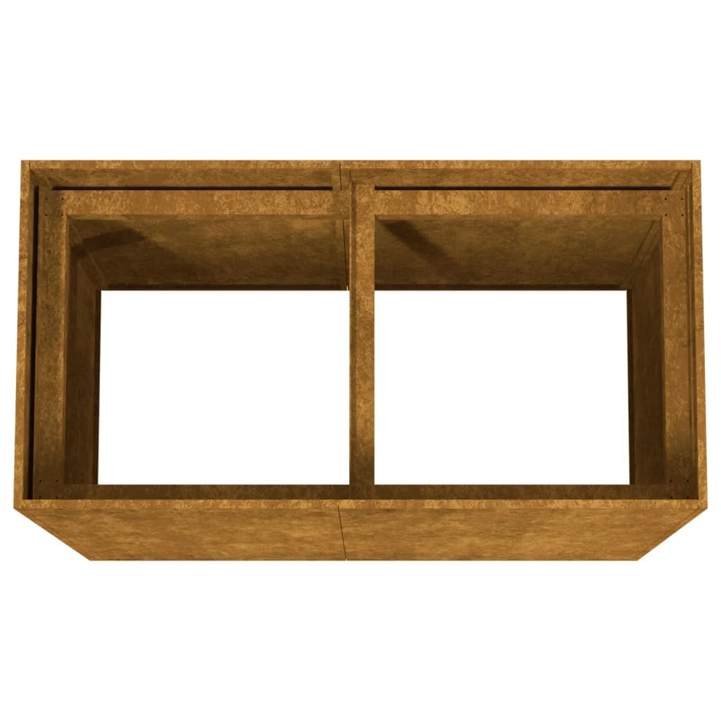 Portavaso per fioriera aiuola rialzata piante fiori terrazzo giardino 80 x 40 x 80 cm acciaio corten marrone 02_0037874