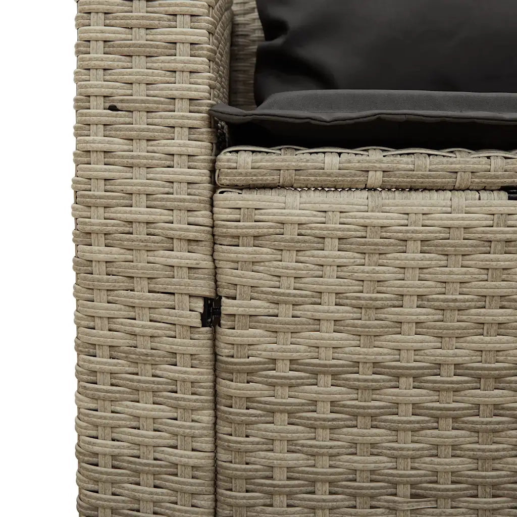 Set Divano da Giardino 5pz | Set Salotto da Giardino con Cuscini Grigio Chiaro Polyrattan