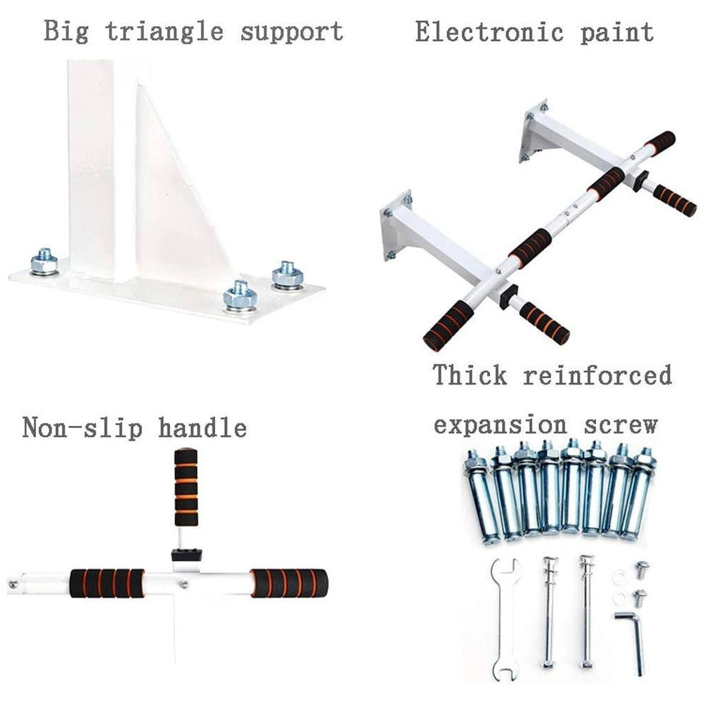 Trade Shop - Barra Orizzontale Da Parete Attrezzatura Sportiva Per Trazioni Grip Pull Up Chin -