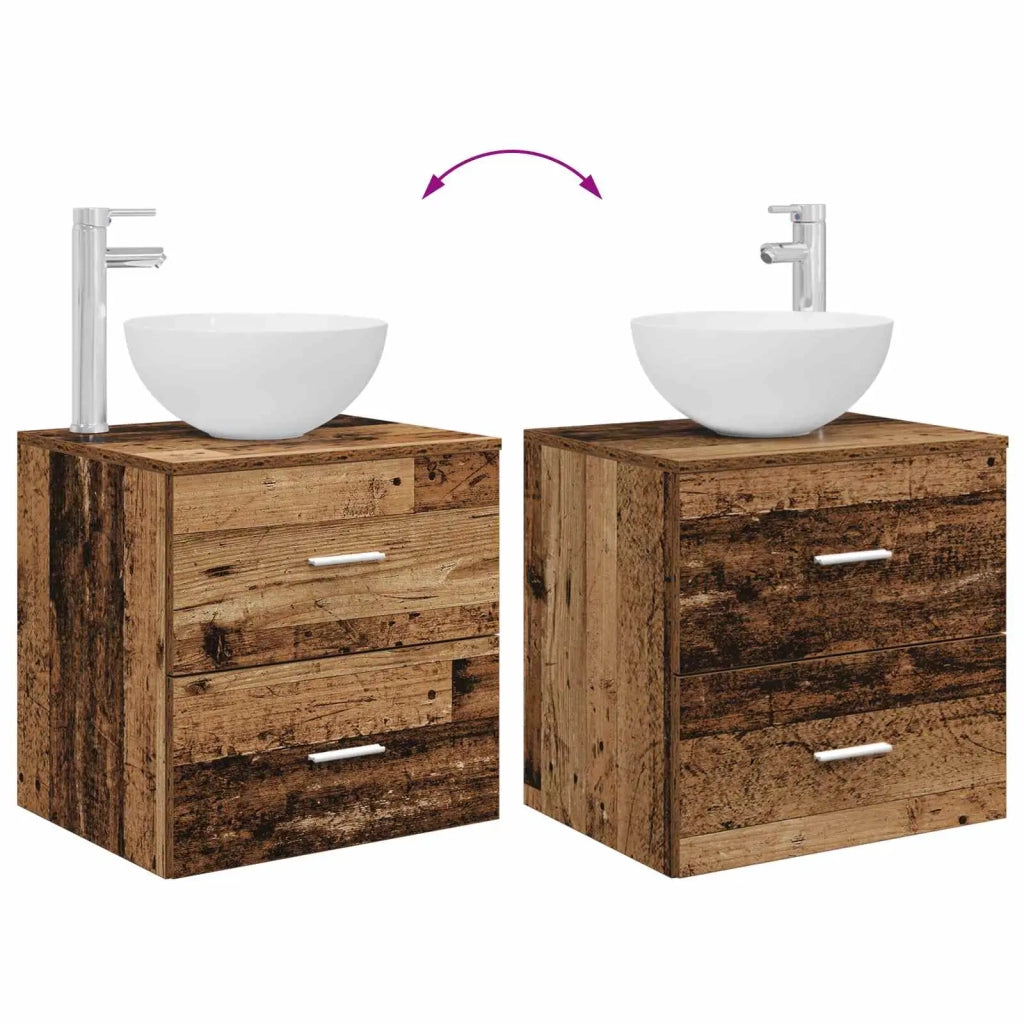 Set di Armadi da Bagno 3 pz Legno antico 49,5 x 35 x 63 cm 3405801