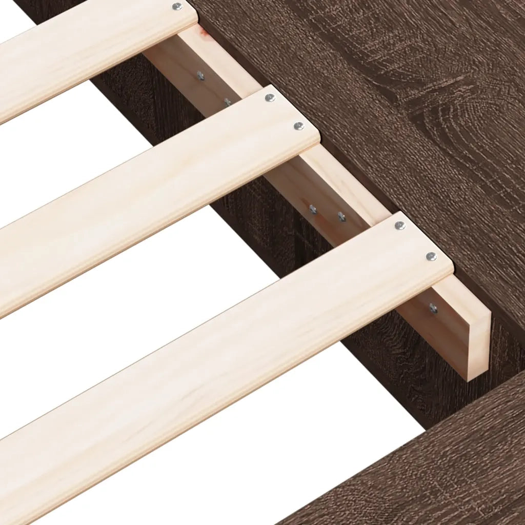 Giroletto-Struttura Letto Rovere Marrone 75x190 cm in Legno Multistrato 483831