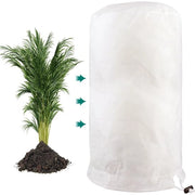 Copertura invernale per piante 60x80cm Copertura invernale per piante in vaso Protezione dal gelo, respirante Scarpa per piante riciclabile con corda per tirare per piante di balcone - bianco, 1 pezzo