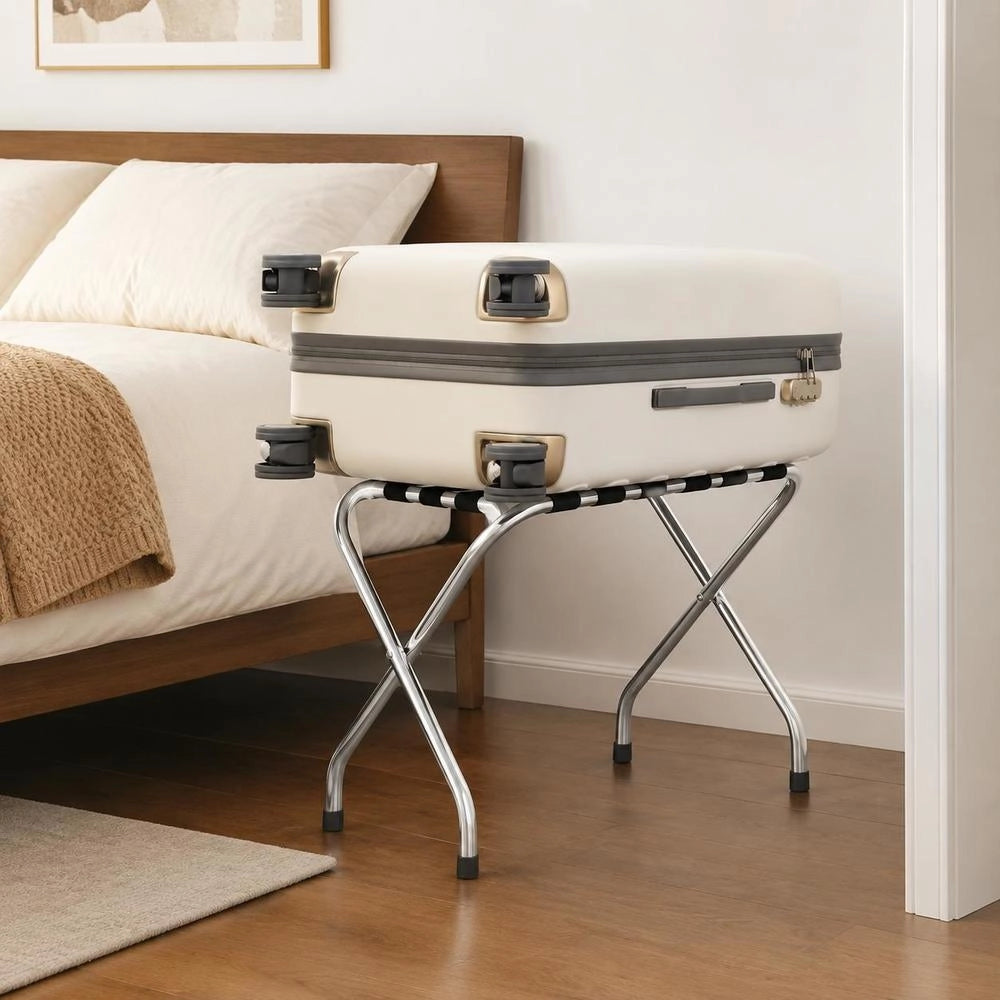 Luggage Rack, Black And Silver, 56x40x49 Cm