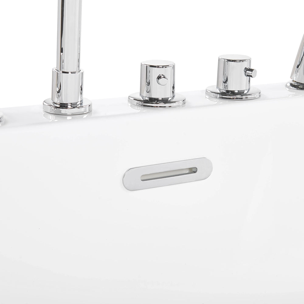 Vasca da bagno freestanding bianco sanitario ovale in acrilico singolo 170 x 80 cm dal design moderno