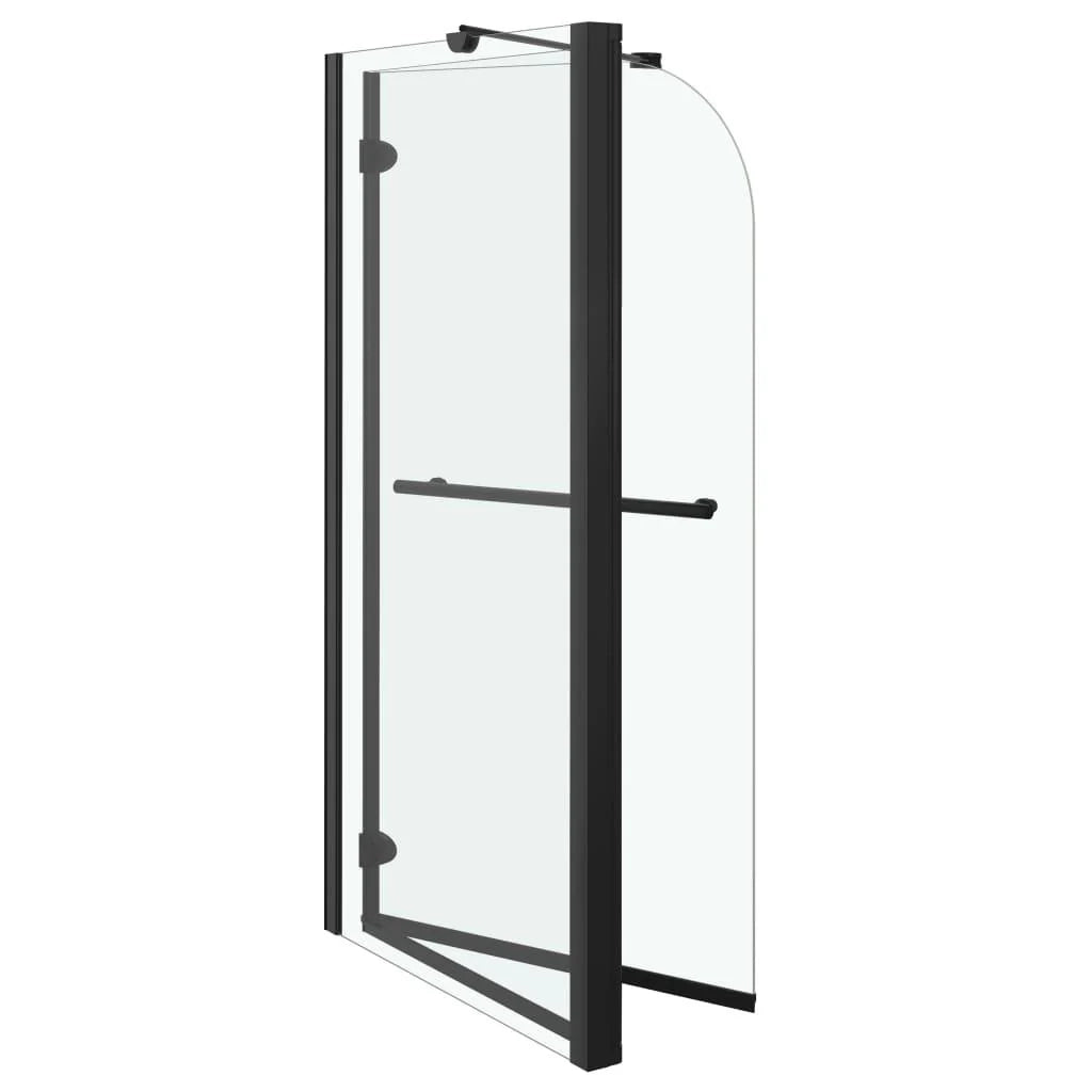 Box doccia pieghevole parete doccia parete vasca accessorio bagno uso interno ESG 130 cm nero 02_0003140