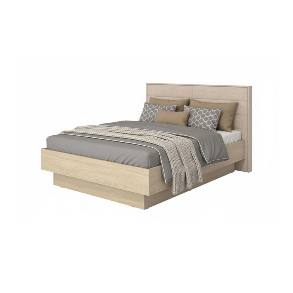 Letto Matrimoniale Tirso, Letto Matrimoniale Dimensione Materasso 160x200 cm, Marrone Rovere