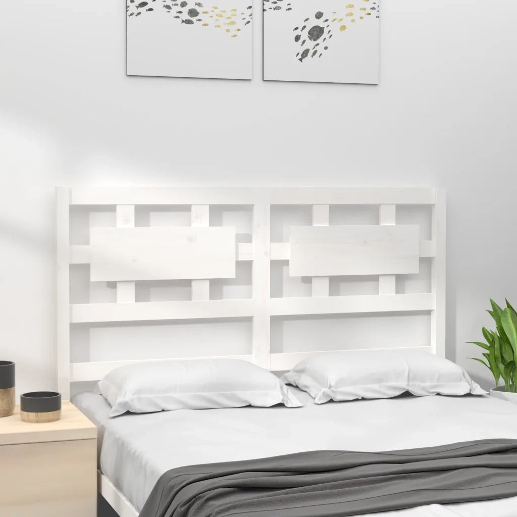 Testiera per Letto-Testata-Testiera Decorativa Bianca 205,5x4x100 cm Legno Massello di Pino 558072