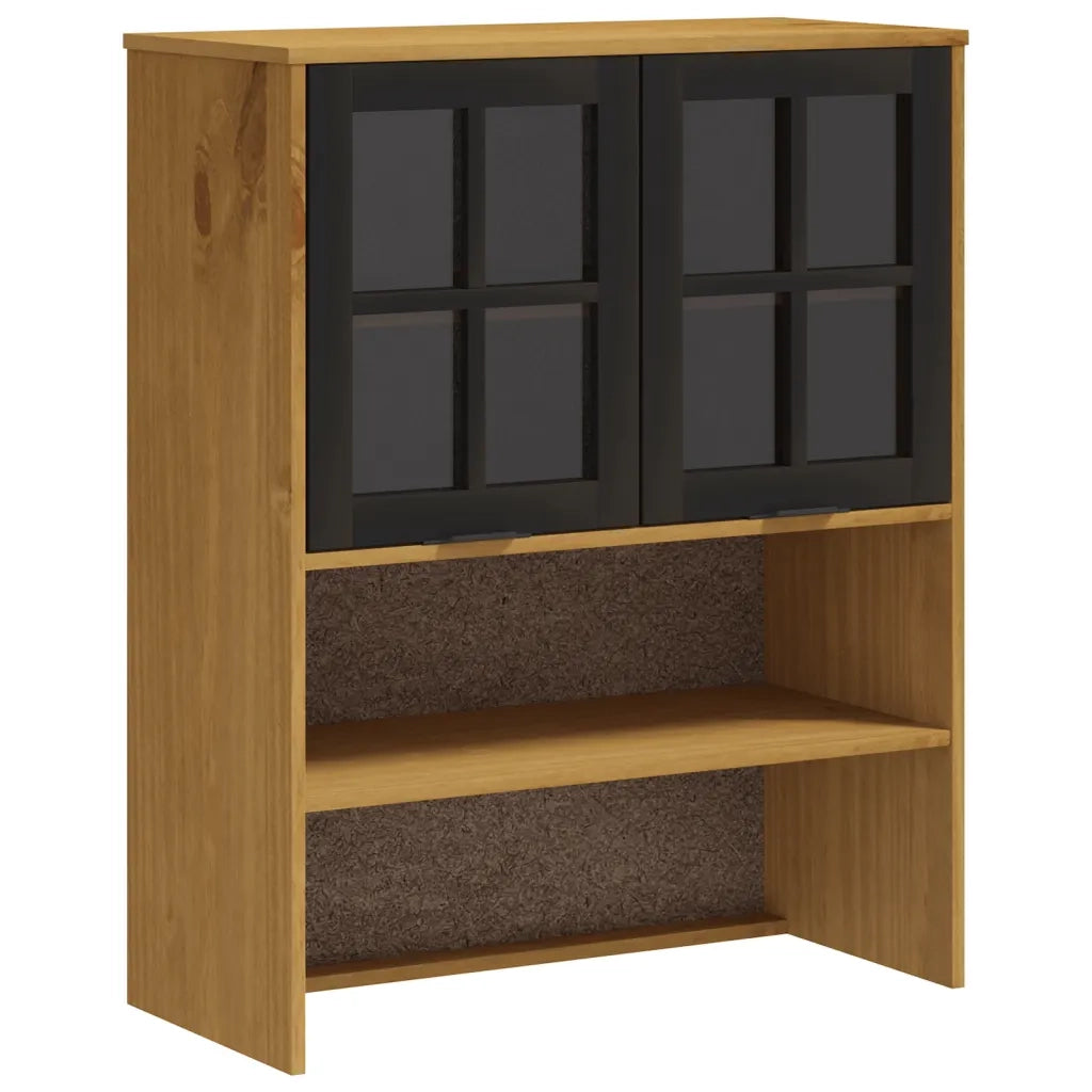 Credenza con Anta in Vetro FLAM 80x40x180 cm in Legno di Pino 3196553