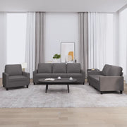 Set di Divani 3 pz con Cuscini Grigio in Similpellecod mxl 107597