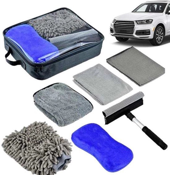 Kit di pulizia auto 6 in 1 con combinazione di asciugamano e guanto per car wash