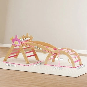 GIOCO DA ARRAMPICATA INDOOR 8-IN-1 98x44x19 cm Legno Rosa