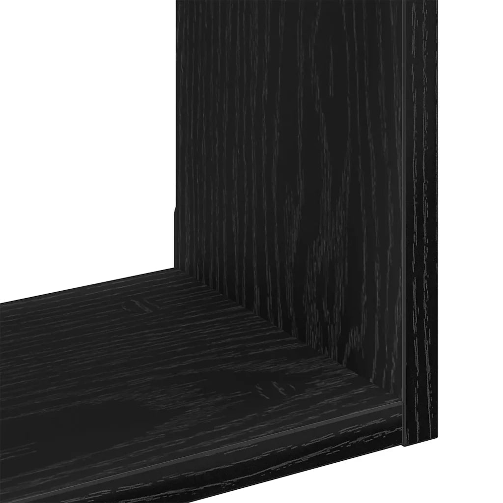Scaffale a Parete Rovere Nero 90x16x78 cm Legno Multistrato 862510