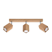 Plafoniera BAMBU 3 faretti rovere scuro cromato GU10