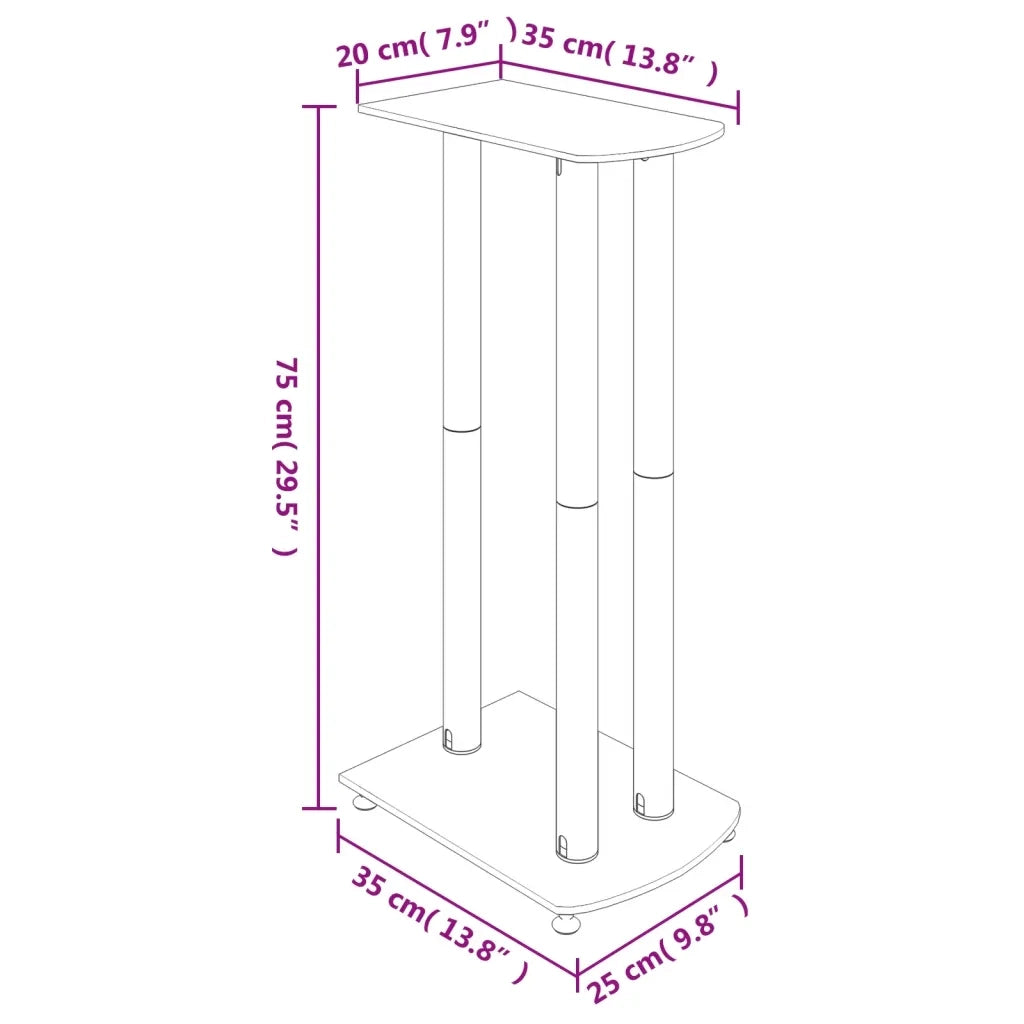 Pedane Casse 2 pz Argento Vetro Temperato Design a 3 Pilastri CFW2072321