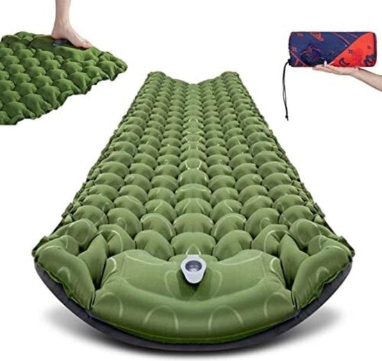 Airbed con Pompa Integrata - Airbed Autoinflabile - Matrimoniale Autoinflante - Airbed Singolo -‎ 8CM-Verde Grigio
