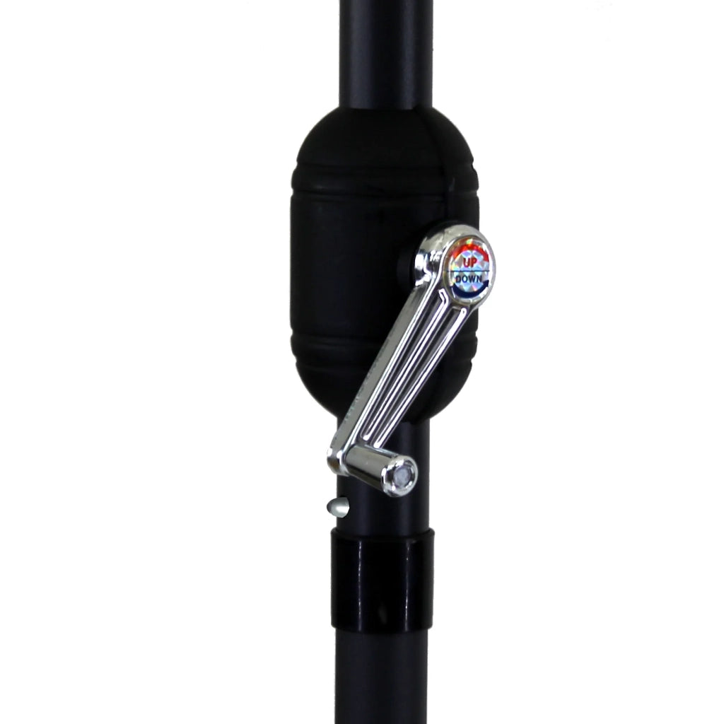 Ombrellone tondo da giardino Rayo (Ø300 cm), acciaio e poliestere, palo diam. 38 mm, apertura antivento con manovella, senza base, colore ecrù