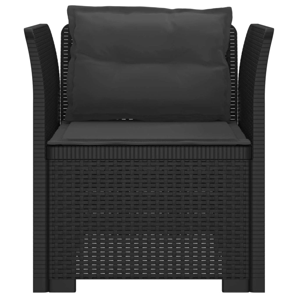 Sedia da giardino-Poltrona a 1 Posto con Cuscini Aspetto Rattan PP Antracite 771246