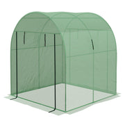 Serra a Tunnel per Orto con Porte Avvolgibili e Finestre 1,8x1,8x2m in Acciaio e PE Anti UV  Verde