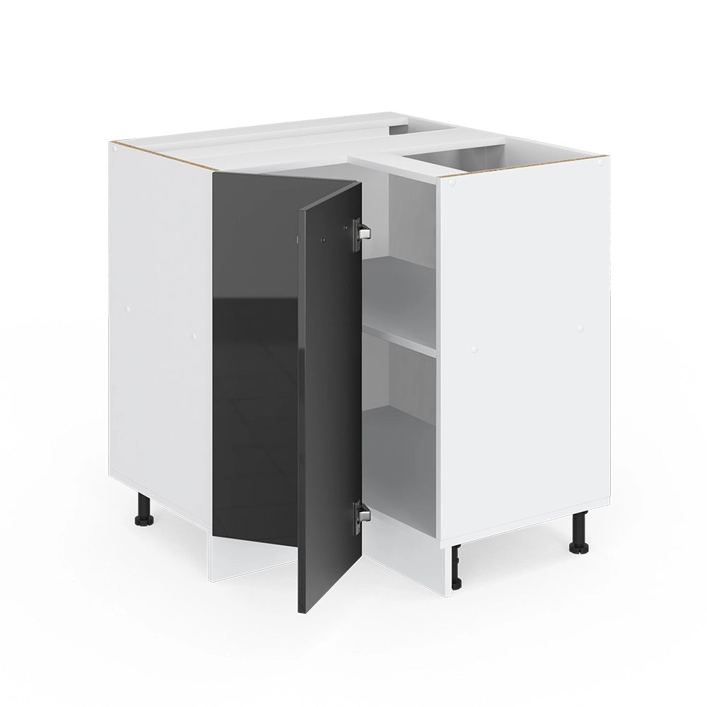 Armadio universale ad angolo R-Line Antracite lucido 75.6 cm con anta, con piano di lavoro Vicco
