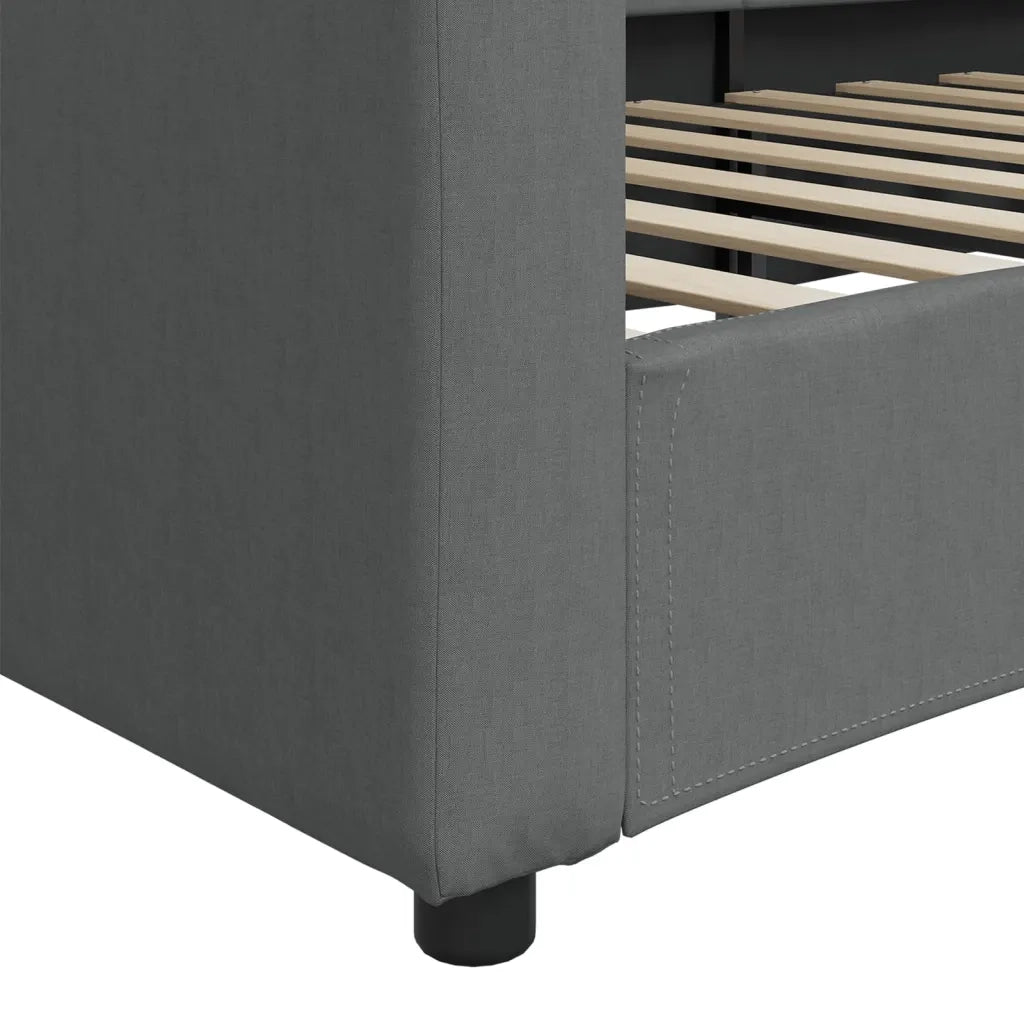 Letto da Giorno Grigio Scuro 80x200 cm in Tessuto
