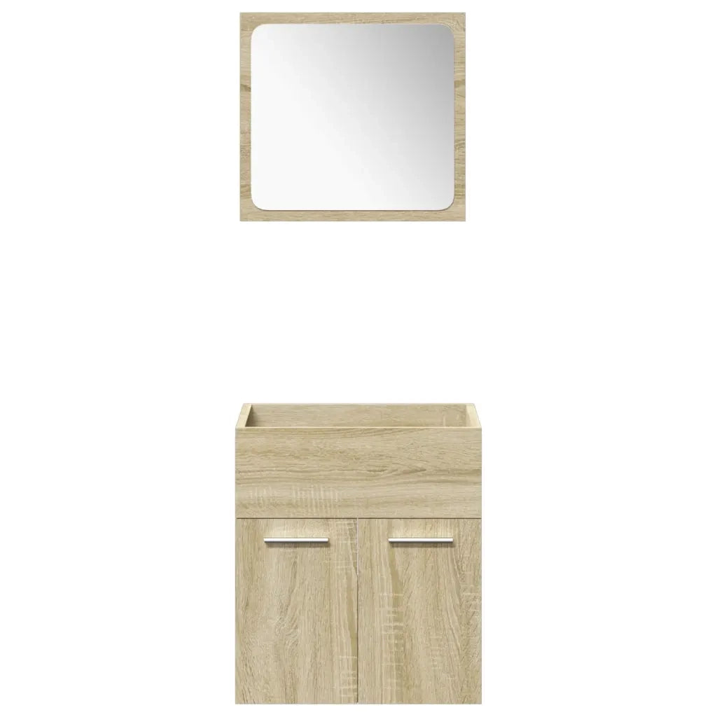 Set Mobili da Bagno 4 pz Rovere Sonoma in Legno Multistrato 3324998