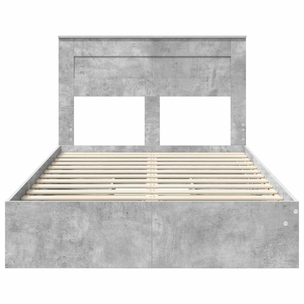 Letto con Contenitore con testiera Grigio cemento 135 x 190 cm 3409920