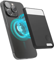 Portafoglio magnetico per smartphone - 2 carte - Nero - Silicone duraturo