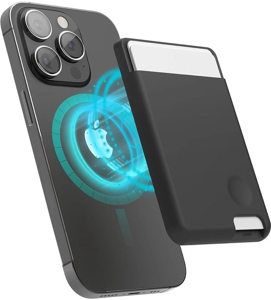 Portafoglio magnetico per smartphone - 2 carte - Nero - Silicone duraturo