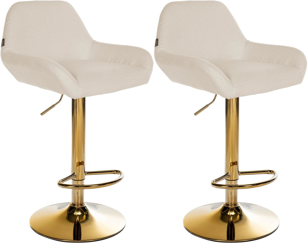 2er Set Barhocker Braga Gold Stoff