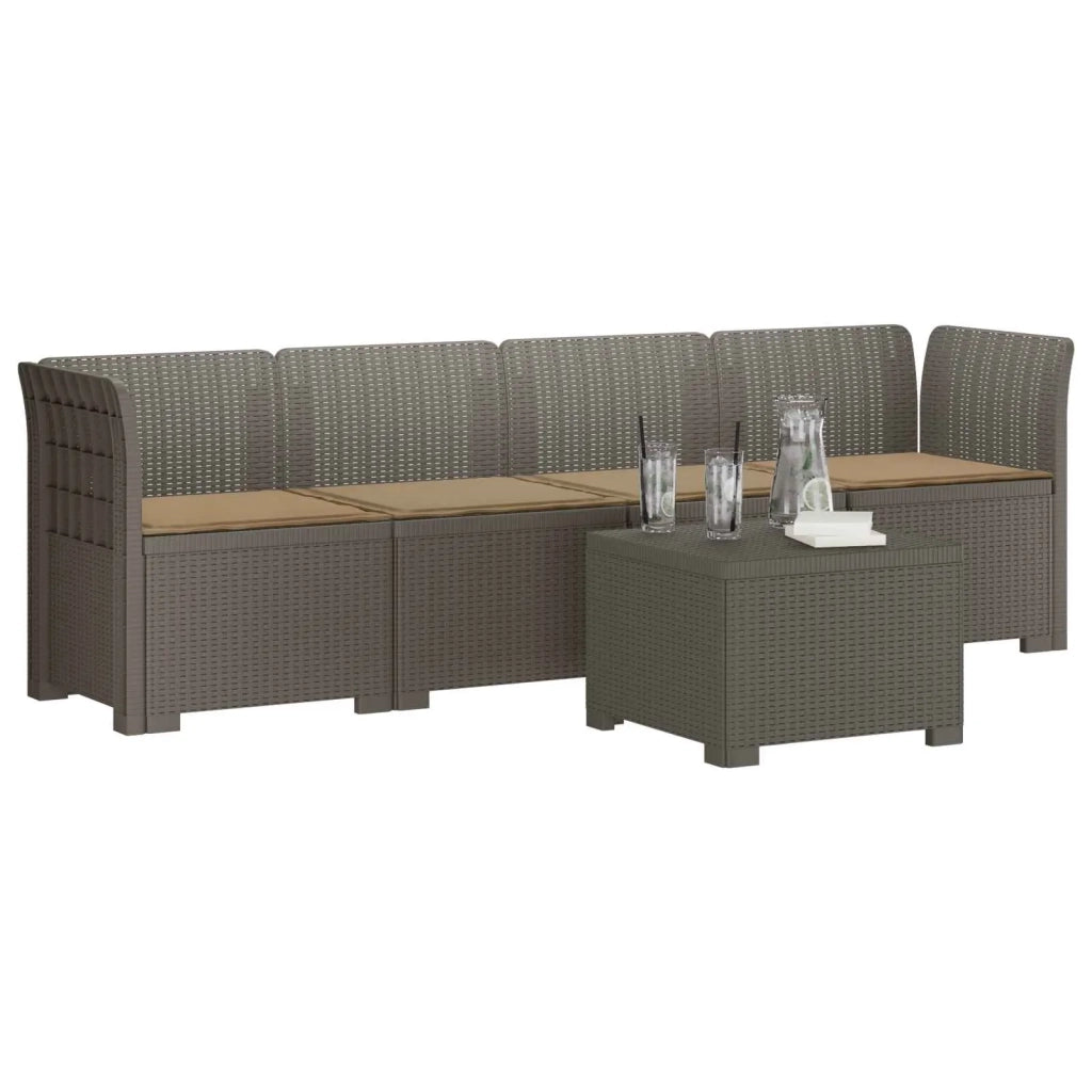 Divano da Giardino a 4 Posti con Cuscini in Stile Rattan PP 3443868