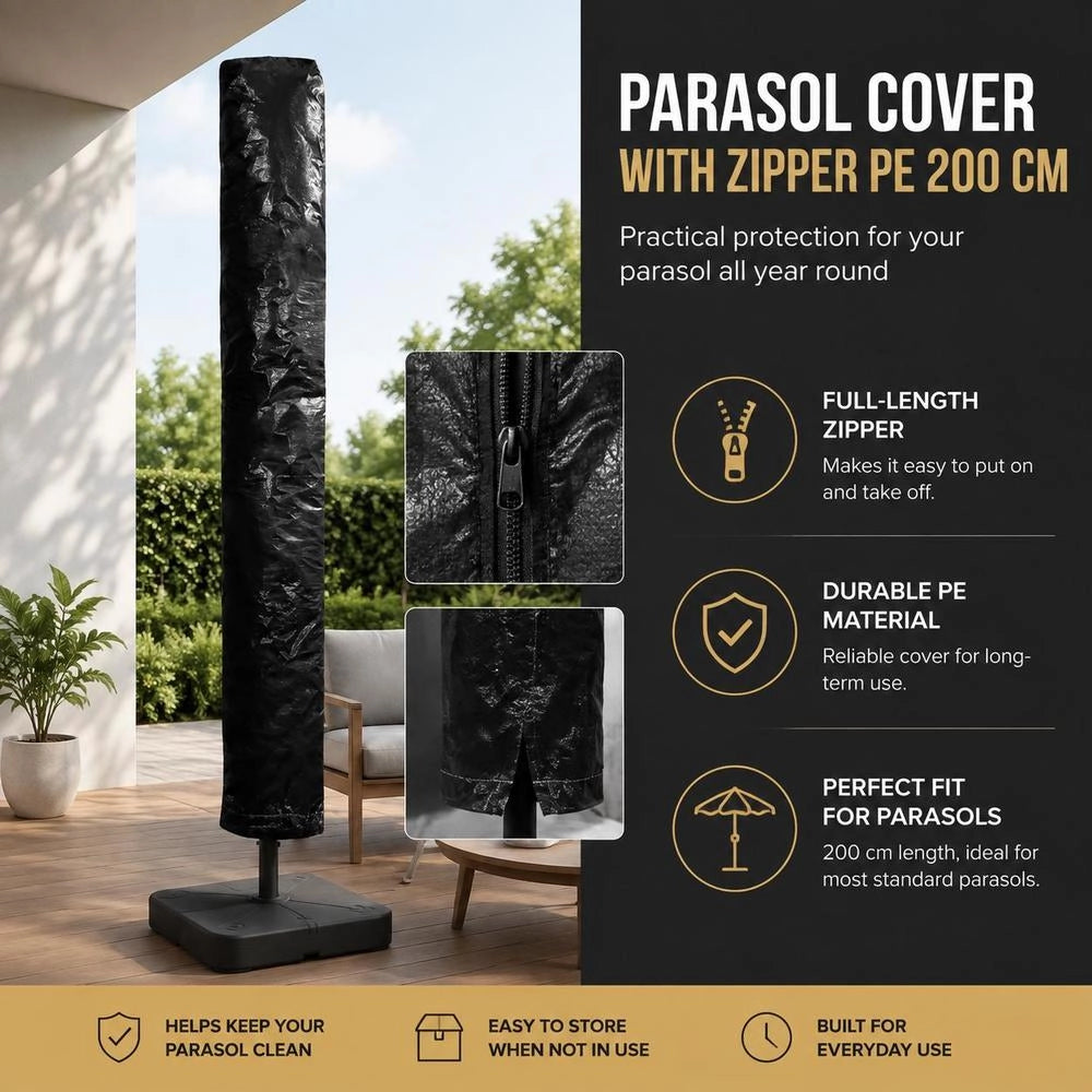 Parasol Cover With Zipper PE 200 Cm