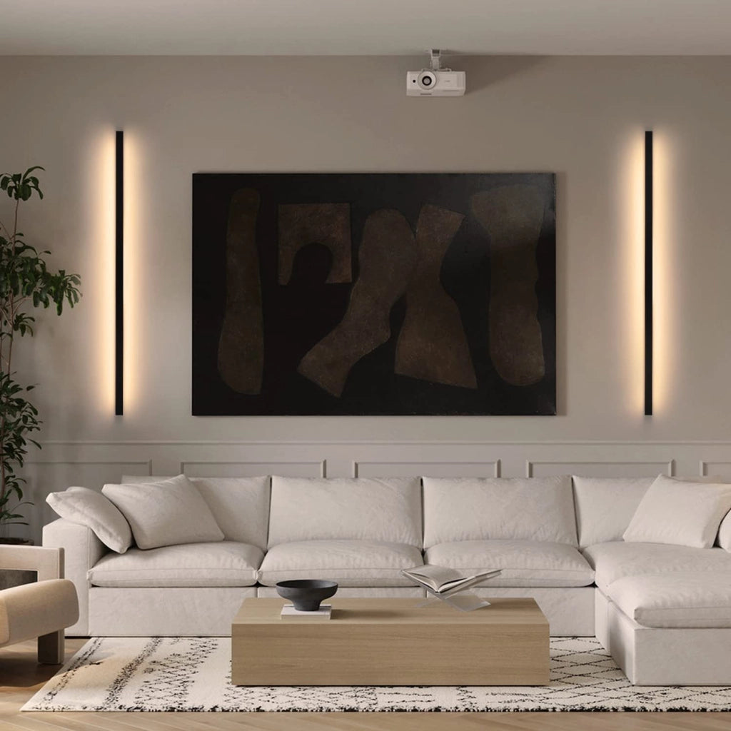 ZMH Applique da parete a LED moderna nera da 100cm per interni per corridoio e camera da letto