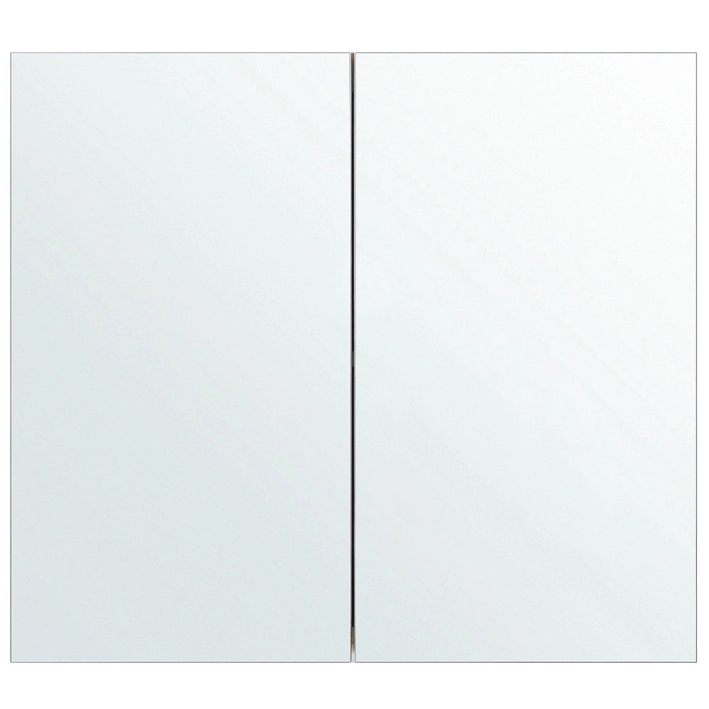 Armadietto a specchio per bagno in compensato bianco 80 x 70 cm Scaffali pensili a 2 ante