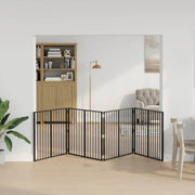 Cancello per cani 4 pcs Nero 100 x 80 cm Acciaio zincato 891993