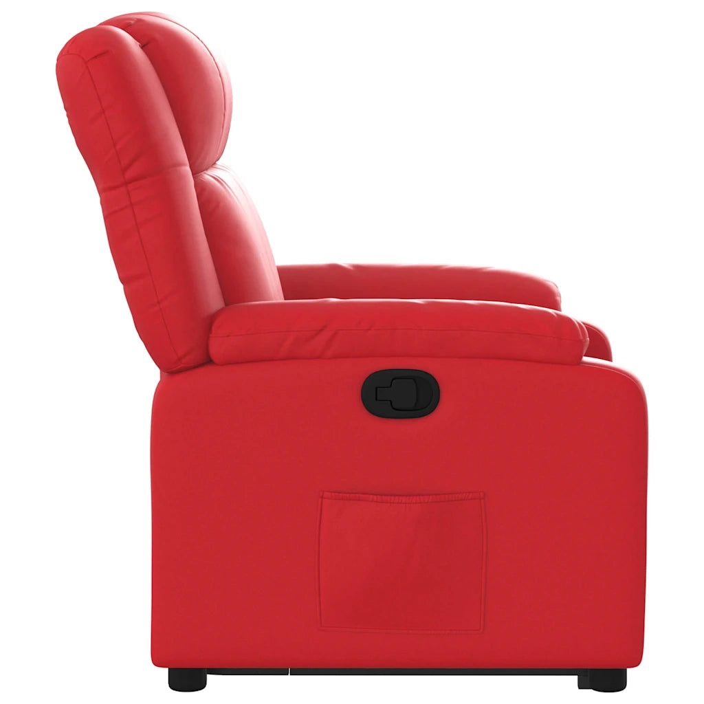 Poltrona Alzapersona Reclinabile Rosso in Similpelle 3205155