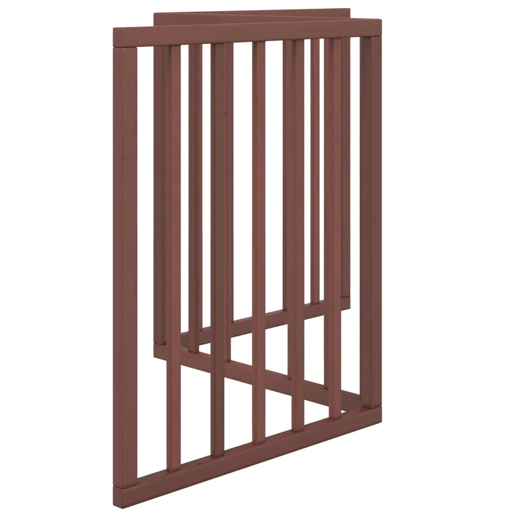 Cancelletto di sicurezza pieghevole per cani a 3 pannelli 150 cm legno di pioppo marrone 02_0023072