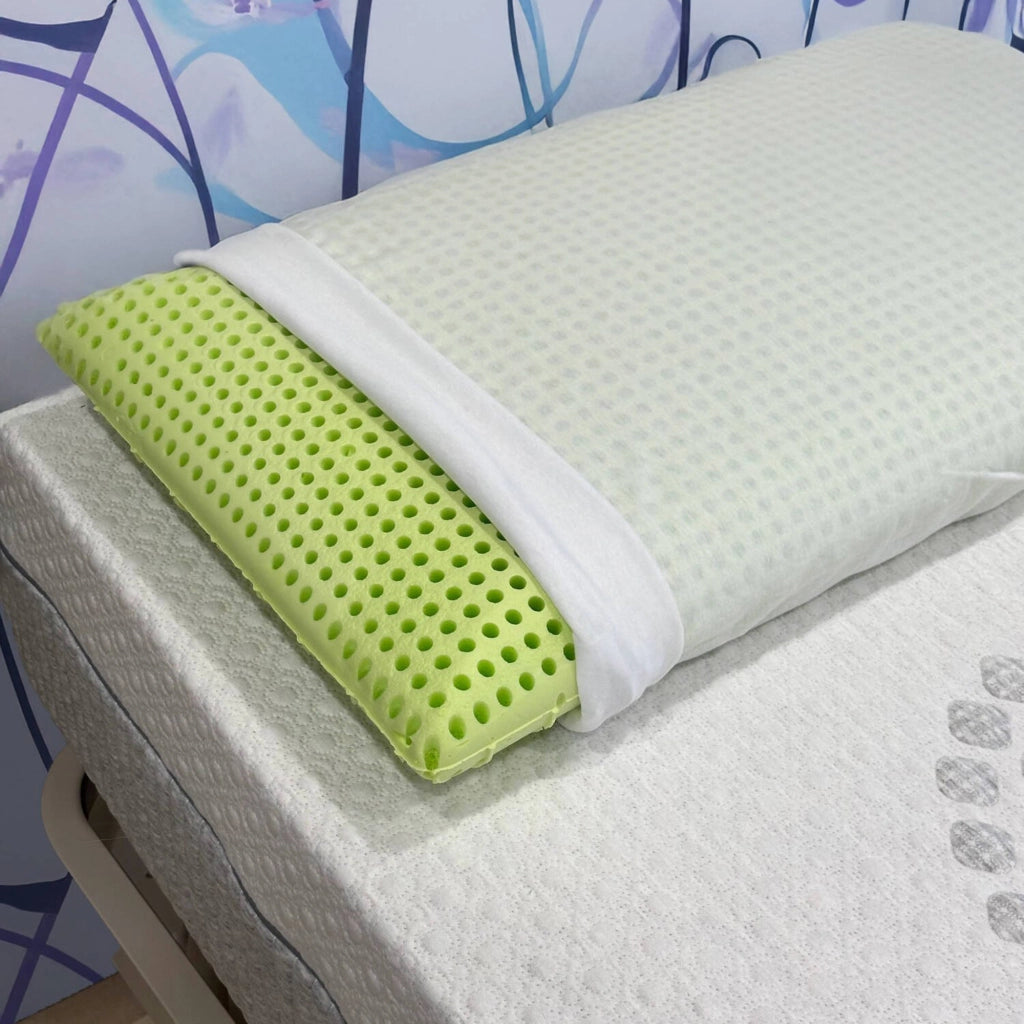 Talamo Italia Set di 2 Cuscini per Rosmarino, 100% Made in Italy, Guanciale sfoderabile a "saponetta" in Memory Foam forato ,Anallergico e Traspirante,70x40xh16 cm