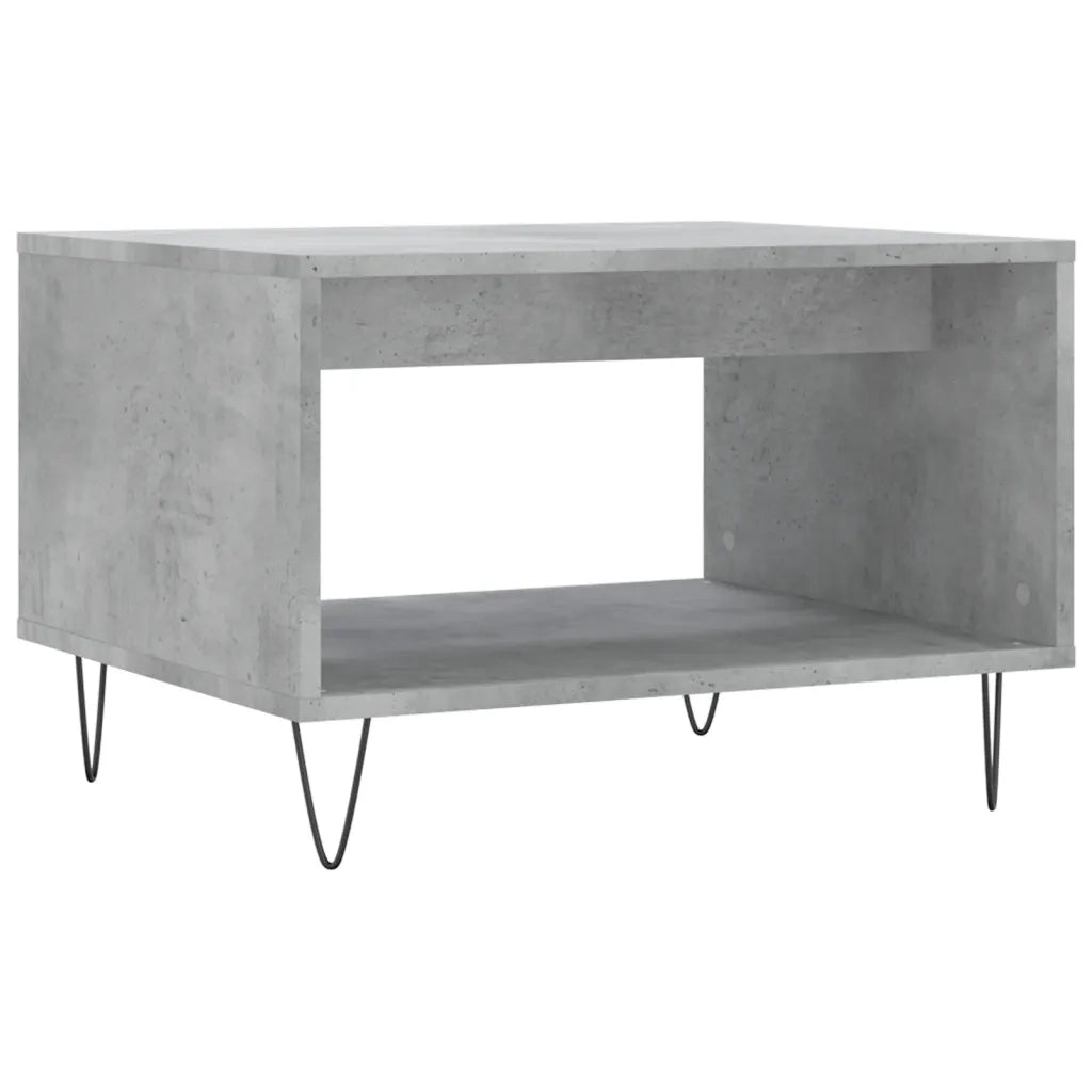 Tavolino da Salotto Grigio Cemento 60x50x40cm Legno Multistrato 829256