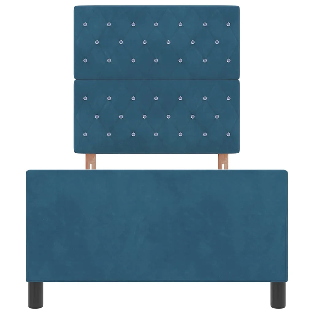 Letto a molle con testiera Blu Scuro 90 x 200 cm Velluto 3344853