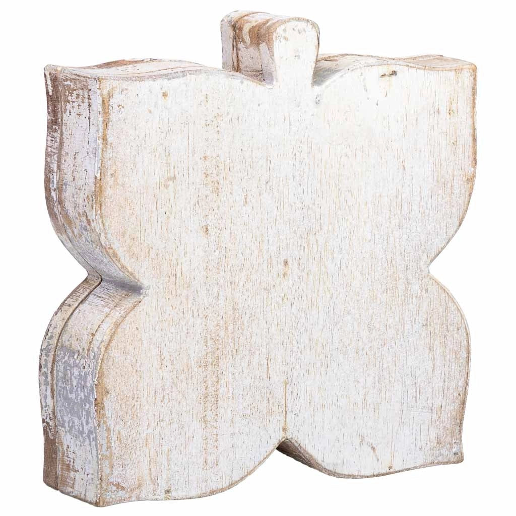Scatola in legno con finitura artigianale bianco anticato 18,5x20x5h cm