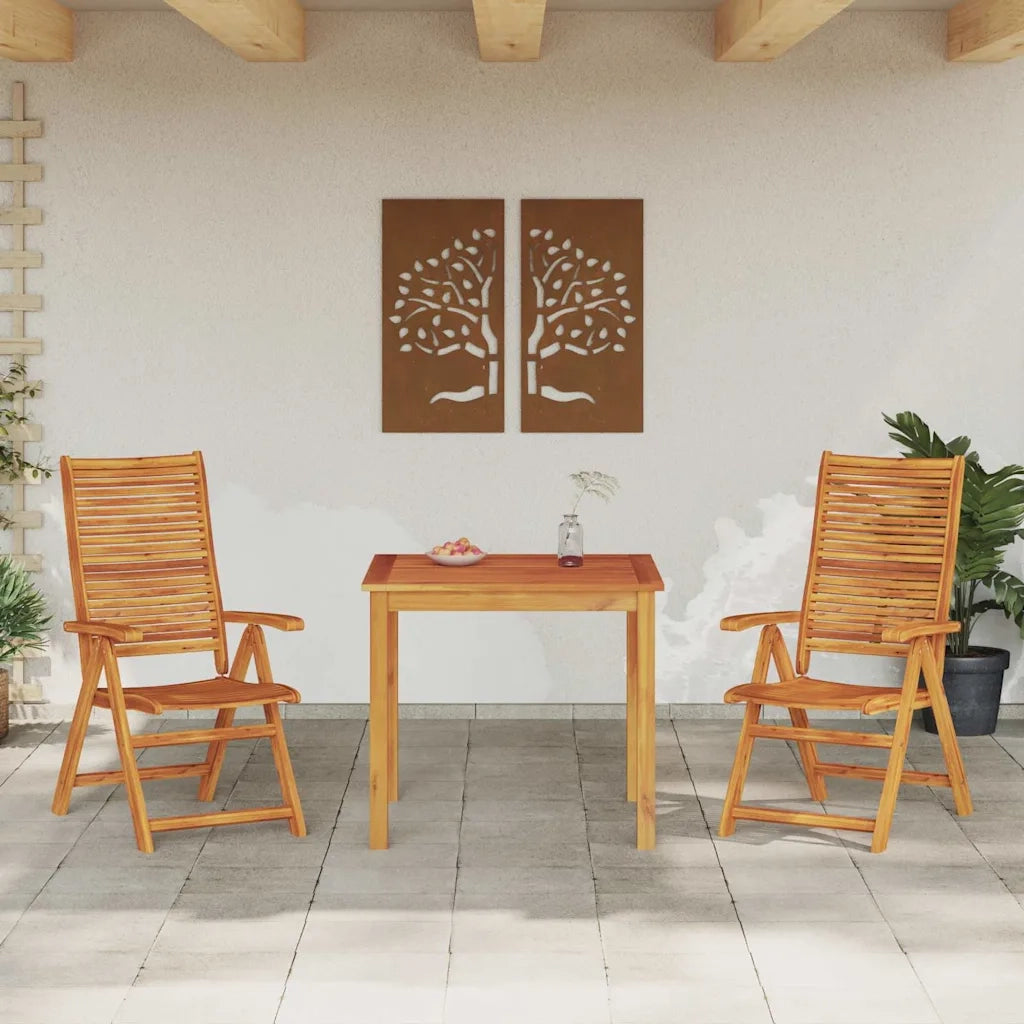 Set da Pranzo per Giardino 3 pcs Marrone