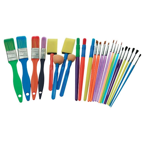 Set 25 Pennelli e Tamponi Fleur per Pittura Vernici Legno Pareti Mutisupporto