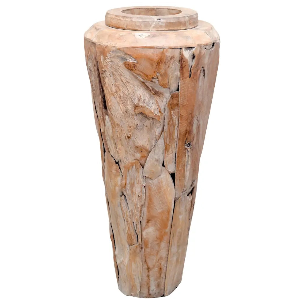 Vaso Decorativo-Fioriera 40x100 cm in Legno Massello di Teak