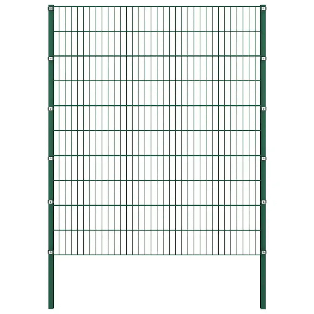 Pannello di recinzione con pali in ferro 867x200 cm verde 278683