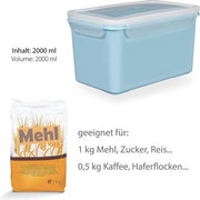 Set di conservazione con coperchio, ermetico, igienico, con chiusura a click, contenitore per congelazione, 2 litri
