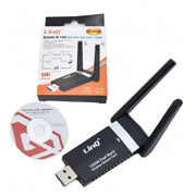 Trade Shop - Adattatore Scheda Di Rete Usb 3.0 Wifi Dual Band 1200m Amplificata 5 Dbi W1200m -