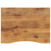 Piano Scrivania con Curva 100x80x2,5cm Massello Grezzo di Mango