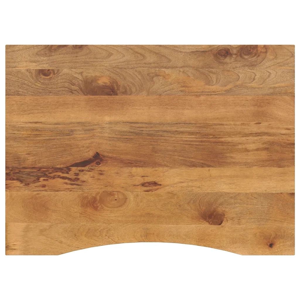Piano Scrivania con Curva 100x80x2,5cm Massello Grezzo di Mango