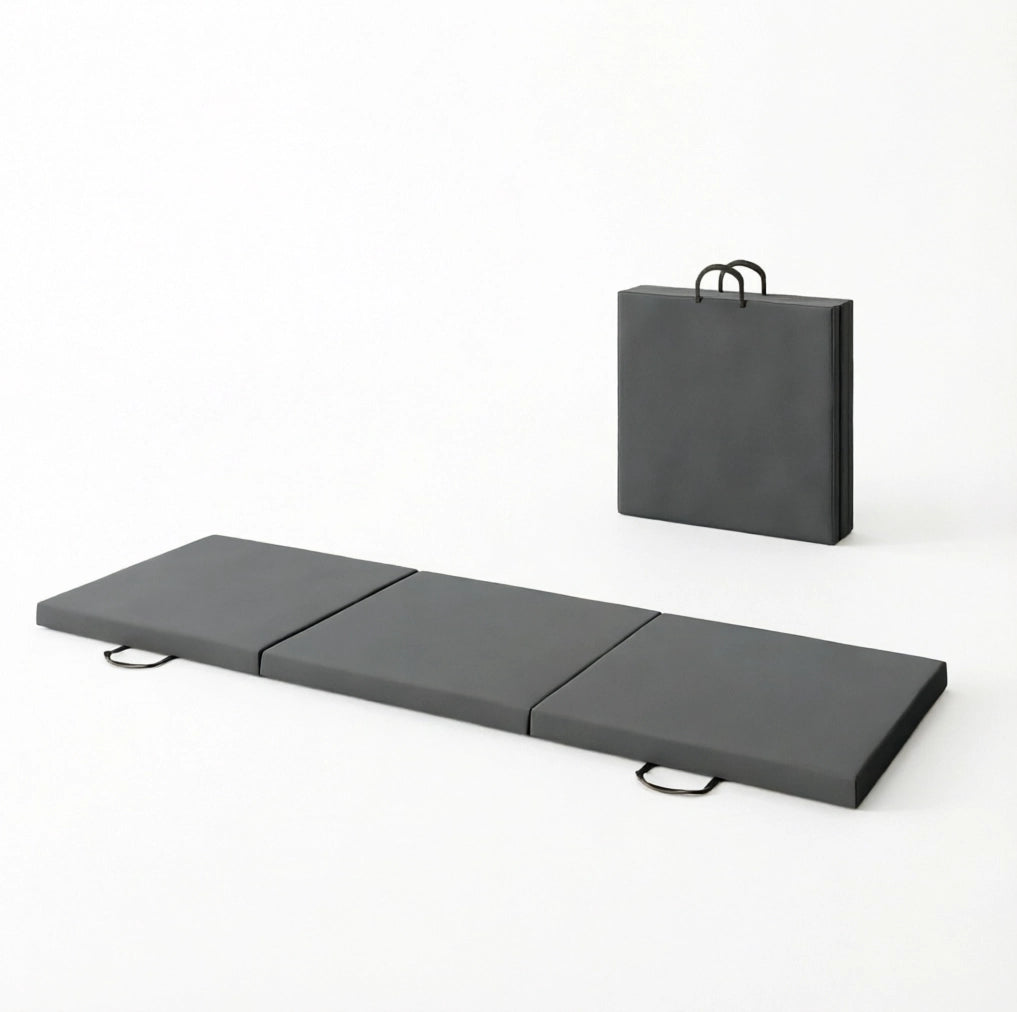 TAPPETINO GINNASTICA Pieghevole 180x60x5 cm Grigio a 3 Pannelli