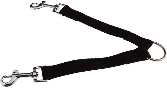 Cinturino per cani in nylon a doppia catena - 23 cm - per 2 cani - attacco a leva - rilascio stress-free - 19 mm di larghezza
